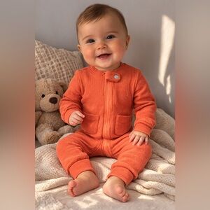 Vibrant Orange Kids Onesie